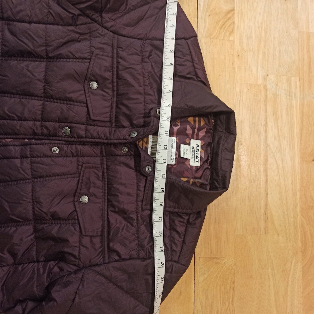 Ariat Women's REAL Puffer Trucker Jacket, Mulberry Wine Size Medium - Picture 7 of 10